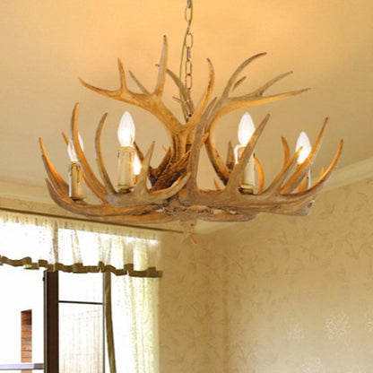 Geneviève Rustic Deer Antler Candelabra Chandelier Pendant