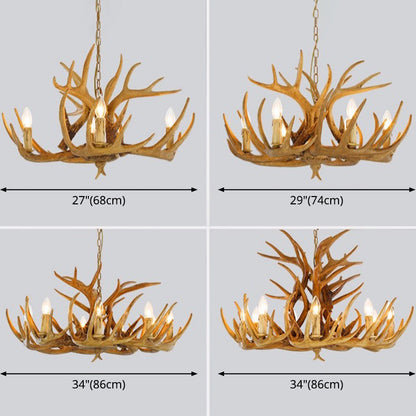 Geneviève Rustic Deer Antler Candelabra Chandelier Pendant