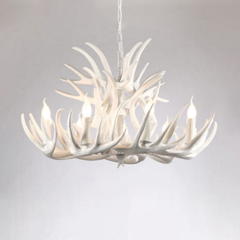 Isabelle White Deer Antler Rustic Candelabra Chandelier