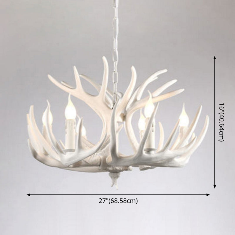 Isabelle White Deer Antler Rustic Candelabra Chandelier