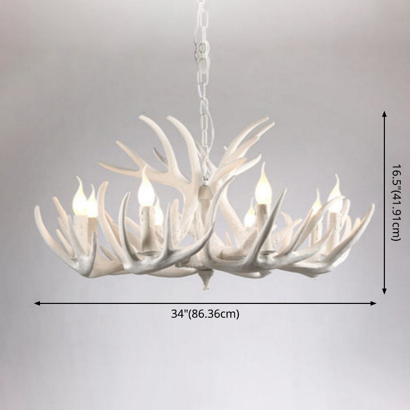 Isabelle White Deer Antler Rustic Candelabra Chandelier