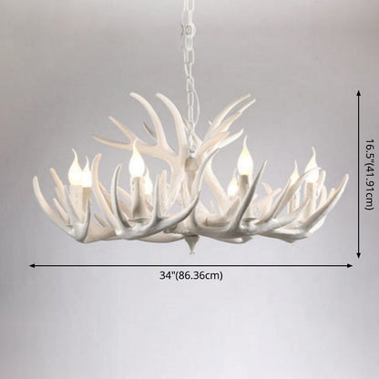Isabelle White Deer Antler Rustic Candelabra Chandelier