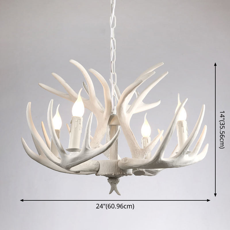 Isabelle White Deer Antler Rustic Candelabra Chandelier