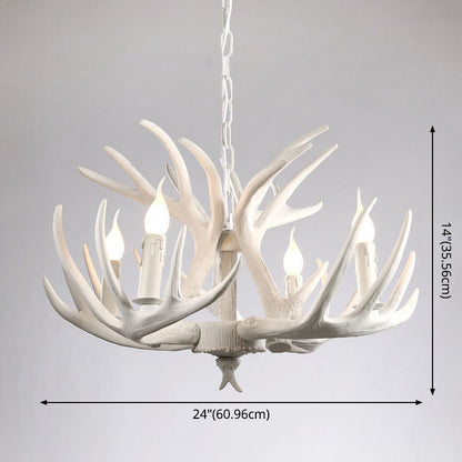 Isabelle White Deer Antler Rustic Candelabra Chandelier