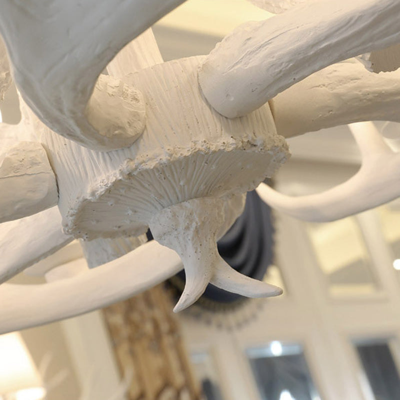 Isabelle White Deer Antler Rustic Candelabra Chandelier