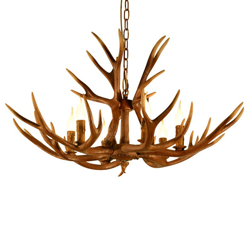 Adèle Rustic Deer Antler Candelabra Chandelier 6-Light Pendant