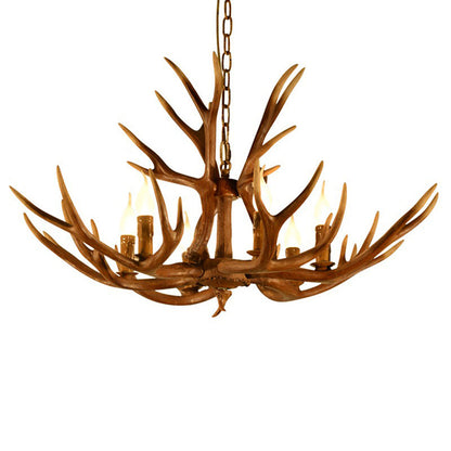 Adèle Rustic Deer Antler Candelabra Chandelier 6-Light Pendant