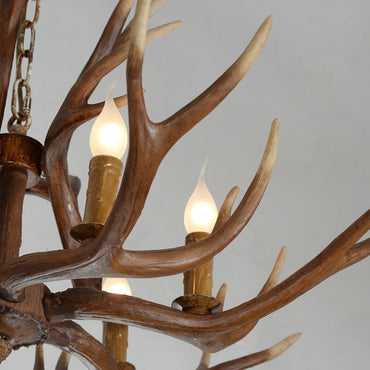 Adèle Rustic Deer Antler Candelabra Chandelier 6-Light Pendant
