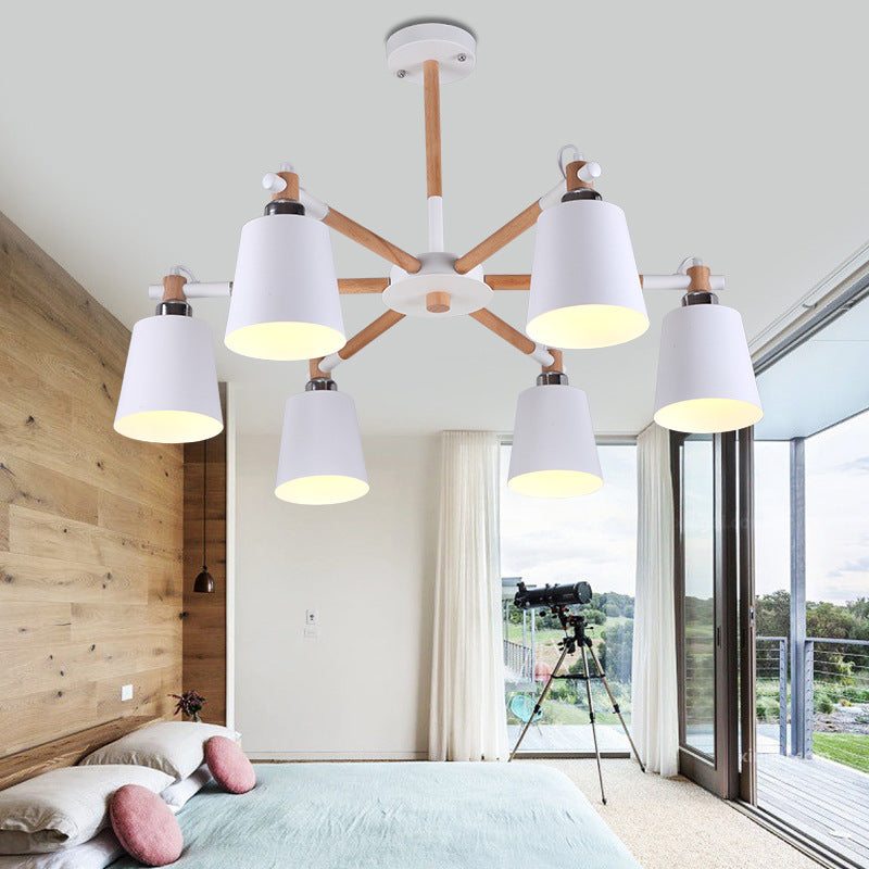 Céline Rubber Wood Pendant Chandelier Modern Minimalist Light