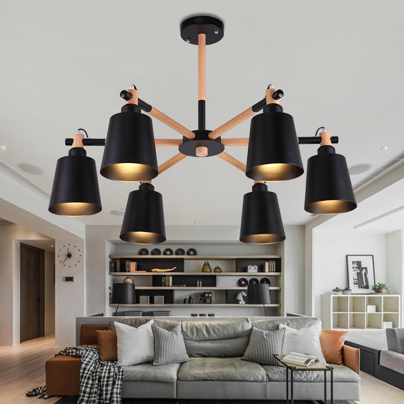 Céline Rubber Wood Pendant Chandelier Modern Minimalist Light