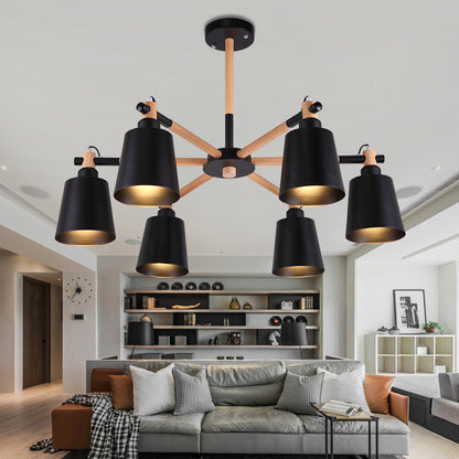 Céline Rubber Wood Pendant Chandelier Modern Minimalist Light