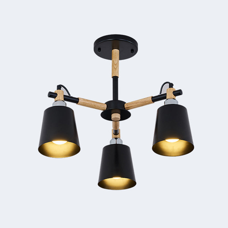 Lucienne Wood Accent Sputnik Chandelier Modern Pendant Light