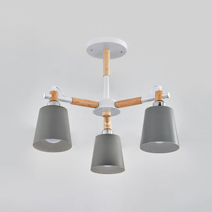 Lucienne Wood Accent Sputnik Chandelier Modern Pendant Light