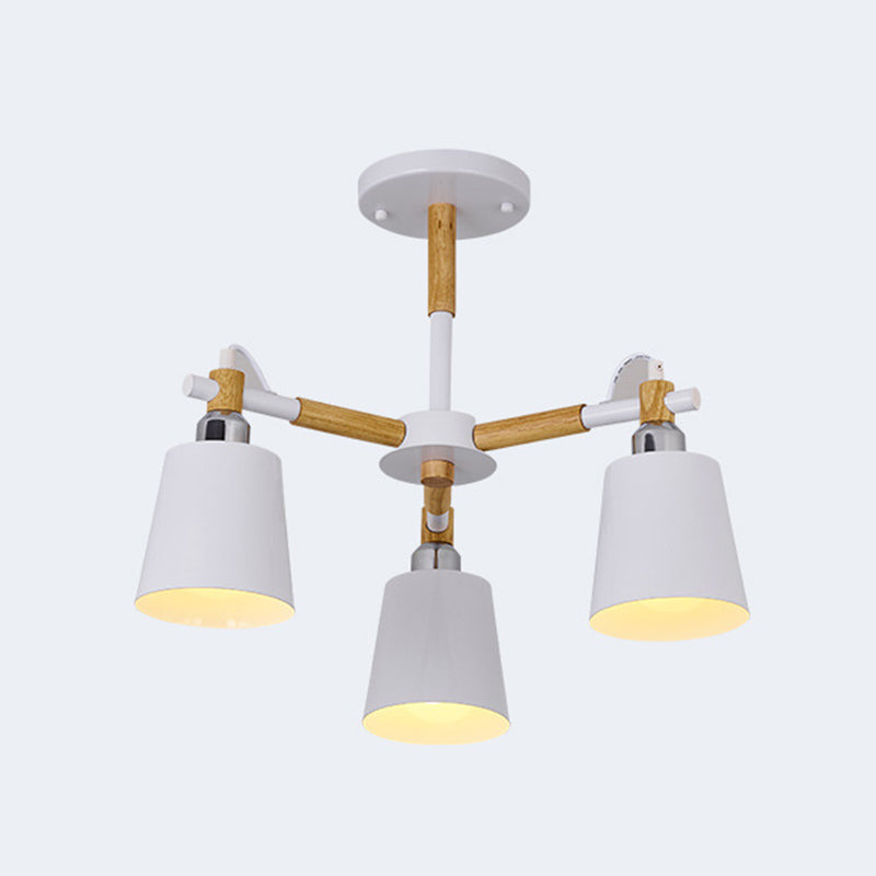 Lucienne Wood Accent Sputnik Chandelier Modern Pendant Light