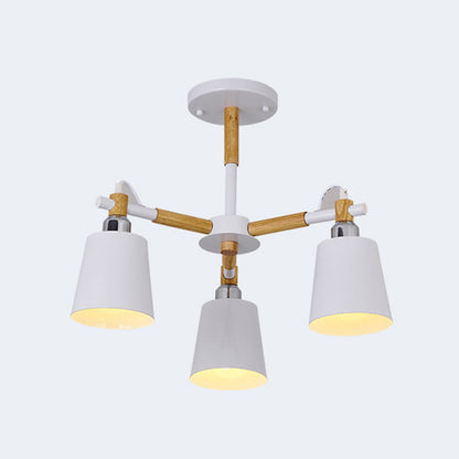 Lucienne Wood Accent Sputnik Chandelier Modern Pendant Light