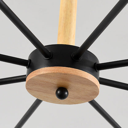 Sophie Wooden Antler Sputnik Chandelier Black 6/10-Light Pendant