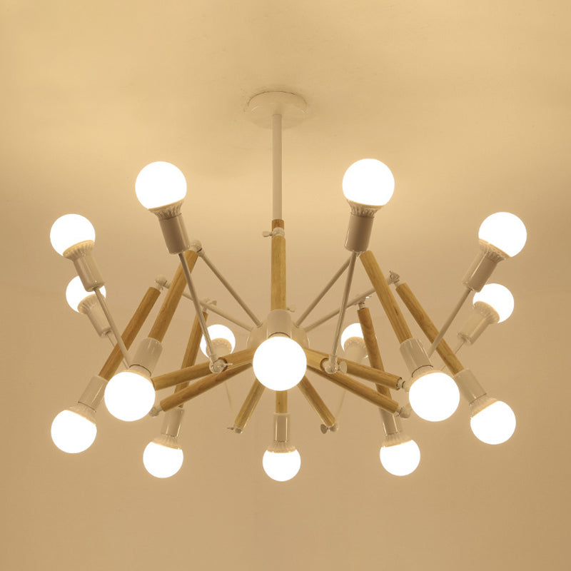 Solène Wooden Spider Chandelier Modern Adjustable Pendant