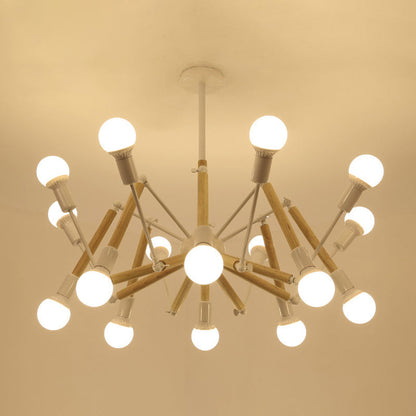 Solène Wooden Spider Chandelier Modern Adjustable Pendant
