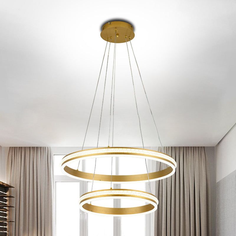 Geneviève Tiered Ring LED Chandelier Gold Modern Pendant