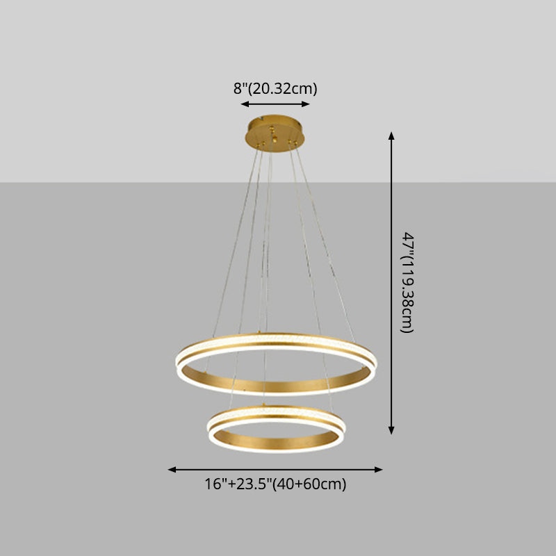 Geneviève Tiered Ring LED Chandelier Gold Modern Pendant