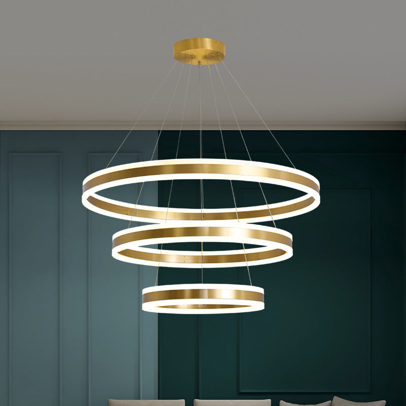 Madeleine Tiered Ring LED Chandelier Gold Modern Pendant