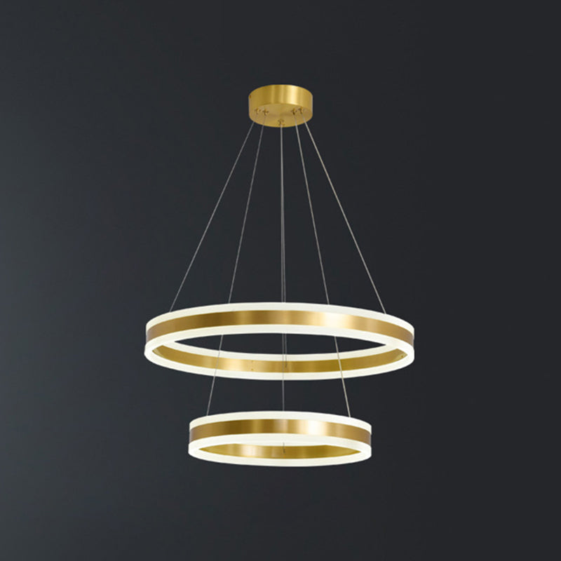 Madeleine Tiered Ring LED Chandelier Gold Modern Pendant