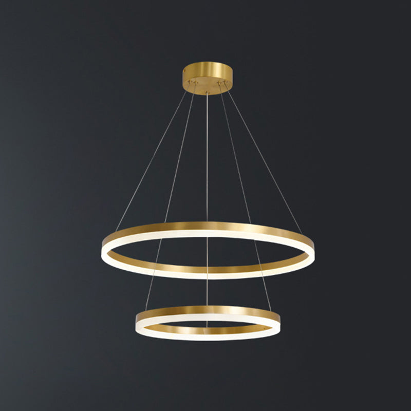 Madeleine Tiered Ring LED Chandelier Gold Modern Pendant