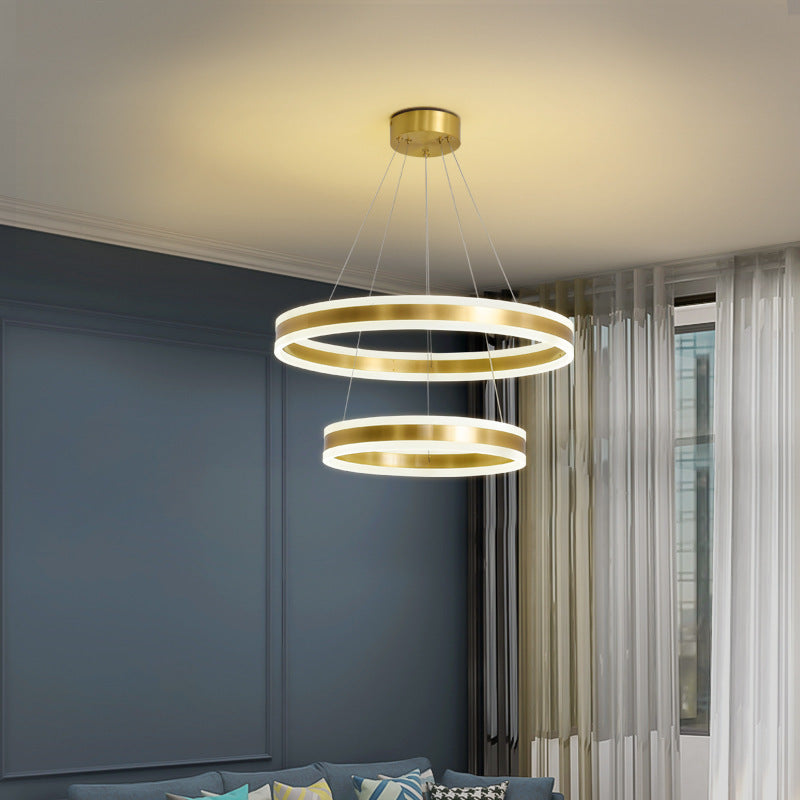 Madeleine Tiered Ring LED Chandelier Gold Modern Pendant