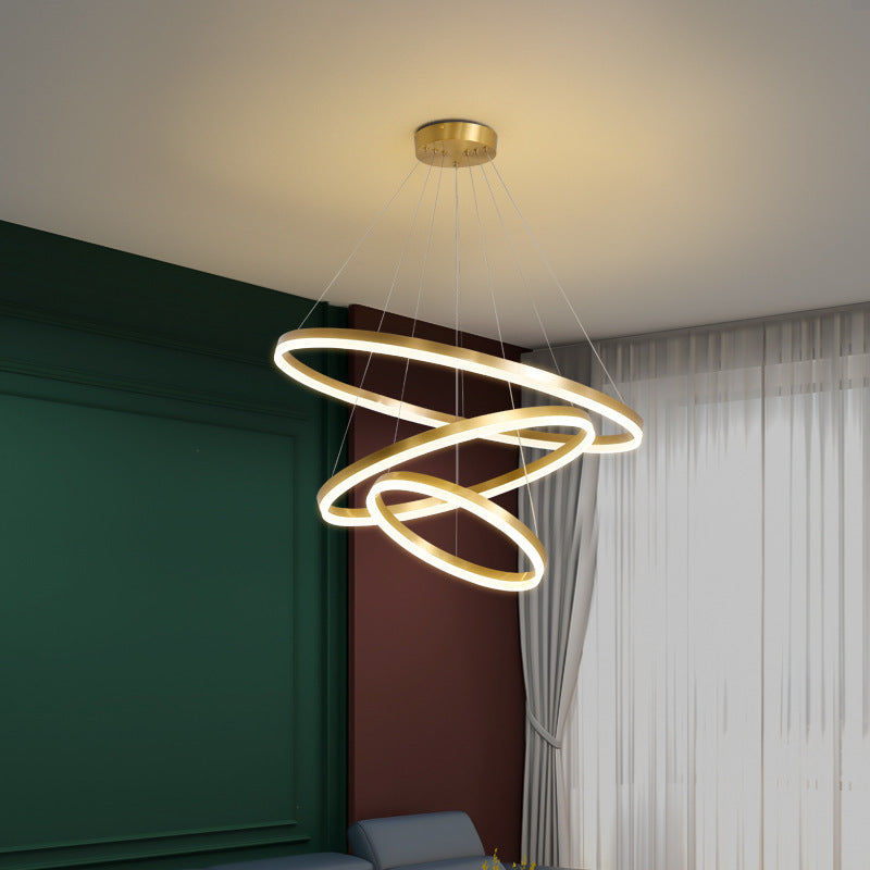 Madeleine Tiered Ring LED Chandelier Gold Modern Pendant