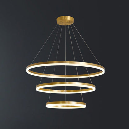 Madeleine Tiered Ring LED Chandelier Gold Modern Pendant