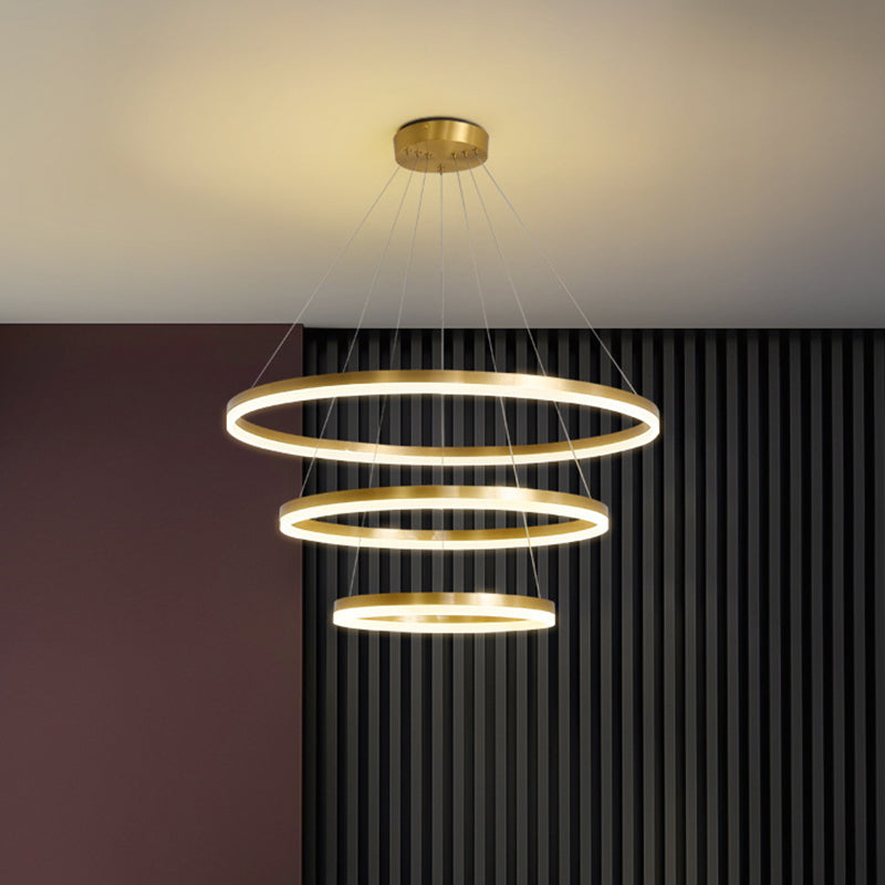 Madeleine Tiered Ring LED Chandelier Gold Modern Pendant