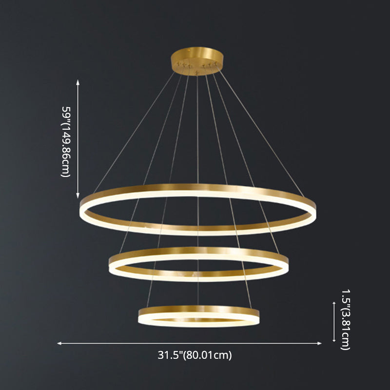Madeleine Tiered Ring LED Chandelier Gold Modern Pendant