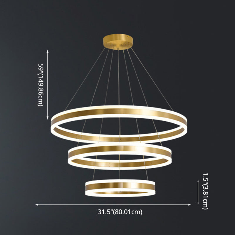 Madeleine Tiered Ring LED Chandelier Gold Modern Pendant