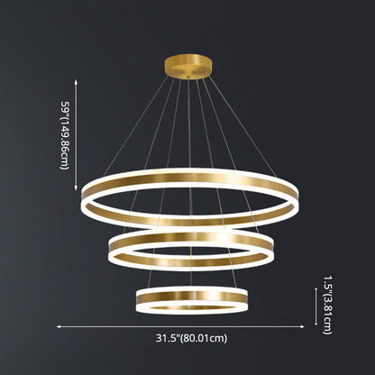 Madeleine Tiered Ring LED Chandelier Gold Modern Pendant
