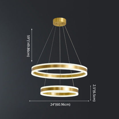Madeleine Tiered Ring LED Chandelier Gold Modern Pendant