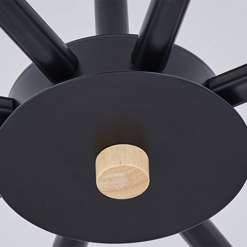 Lucienne Wood Accent Sputnik Chandelier Modern Pendant Light