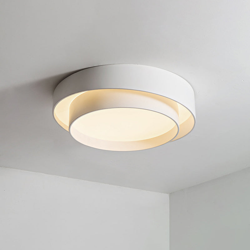 Chloé Nordic White Circular LED Flush Mount Ceiling Light