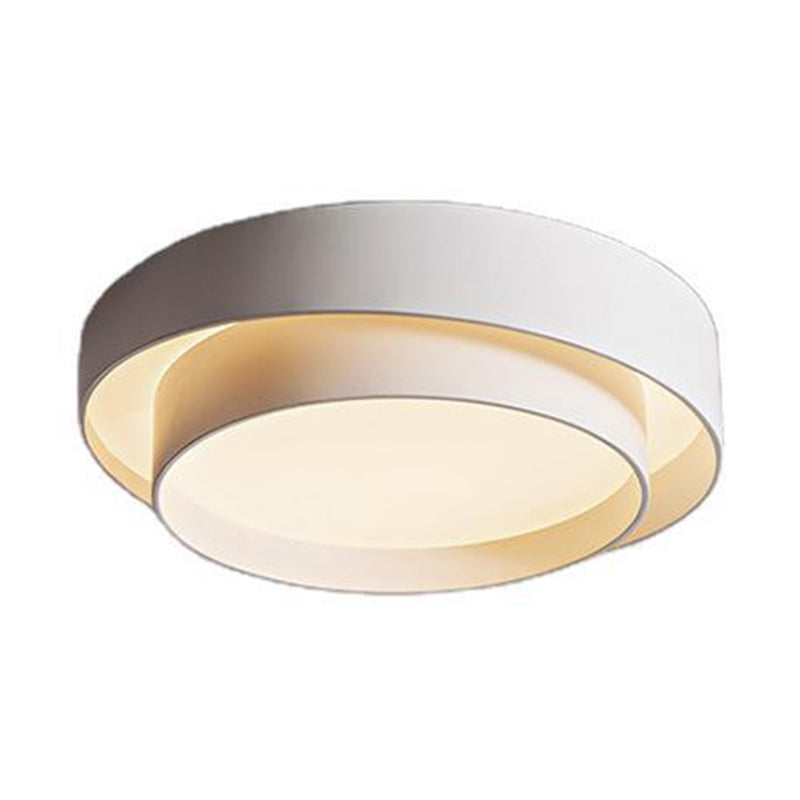 Chloé Nordic White Circular LED Flush Mount Ceiling Light