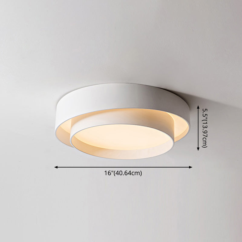 Chloé Nordic White Circular LED Flush Mount Ceiling Light