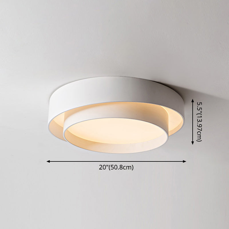 Chloé Nordic White Circular LED Flush Mount Ceiling Light