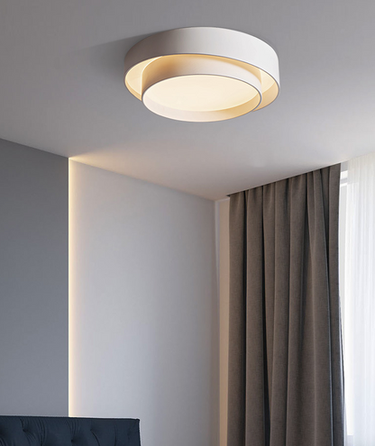 Chloé Nordic White Circular LED Flush Mount Ceiling Light