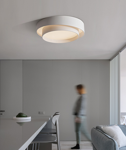 Chloé Nordic White Circular LED Flush Mount Ceiling Light