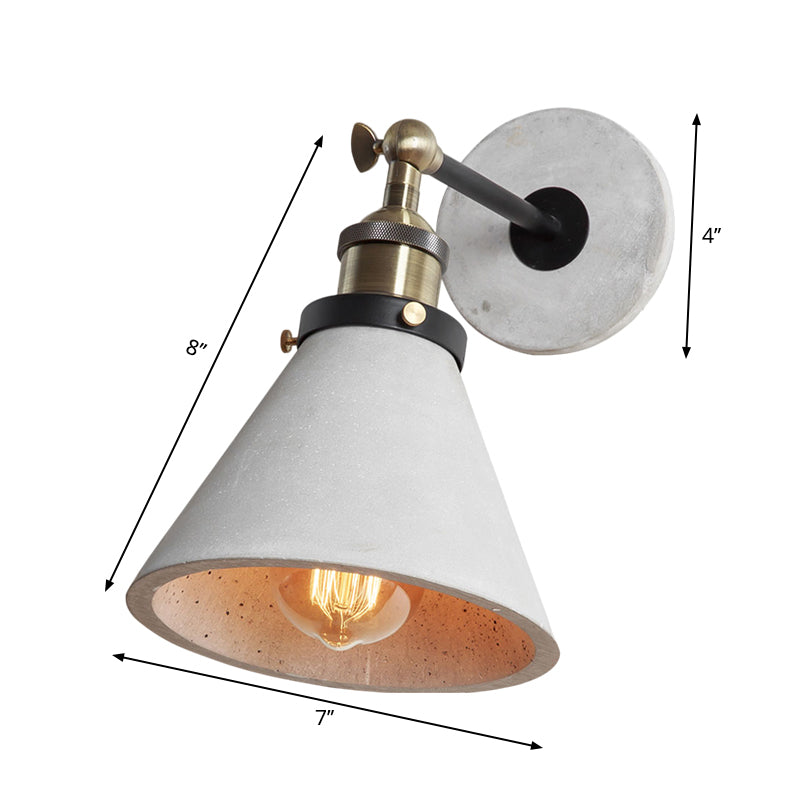 Elise Industrial Wall Lamp with Adjustable Grey Metal Shade