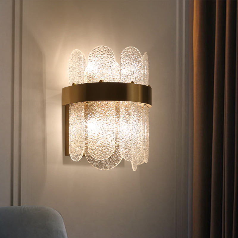 Chloé Golden Hammered Glass 4-Light Wall Sconce
