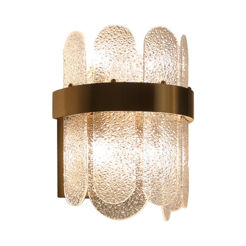 Chloé Golden Hammered Glass 4-Light Wall Sconce