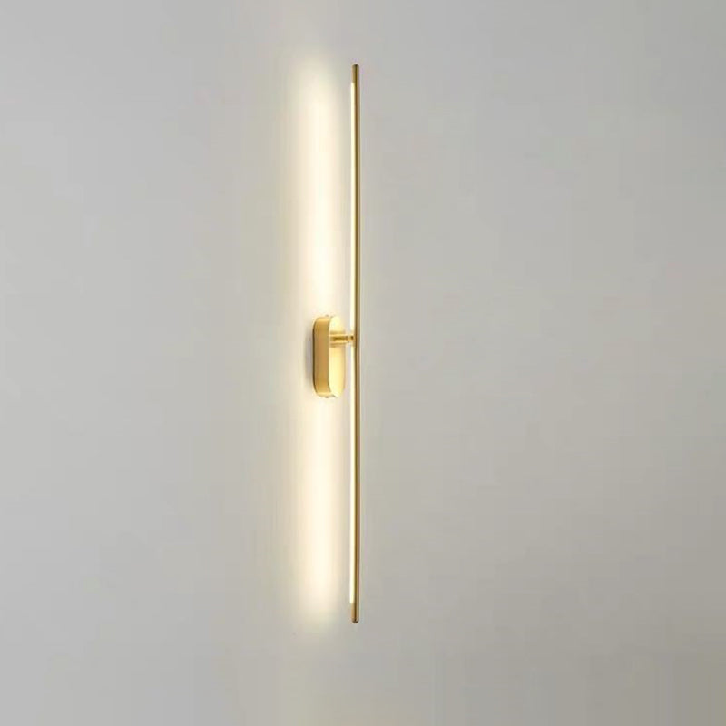Camille Linear Metal Wall Sconce in Black and Brass