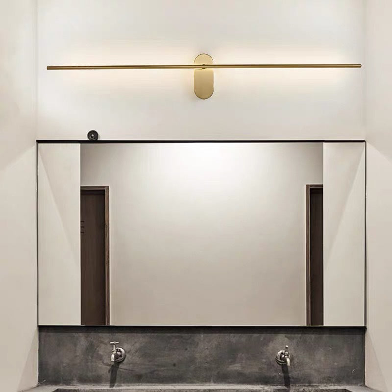 Camille Linear Metal Wall Sconce in Black and Brass