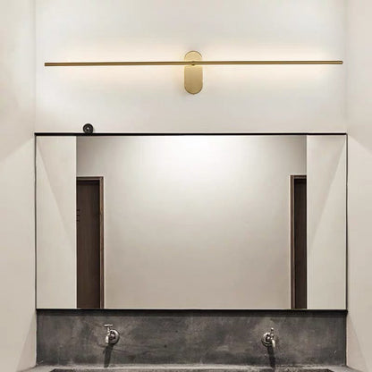 Camille Linear Metal Wall Sconce in Black and Brass