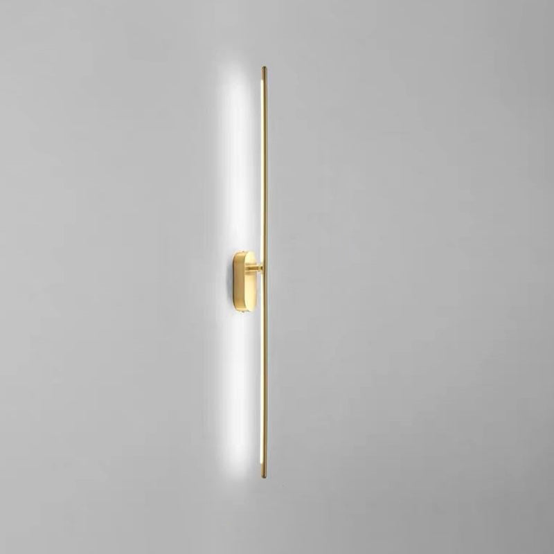 Camille Linear Metal Wall Sconce in Black and Brass