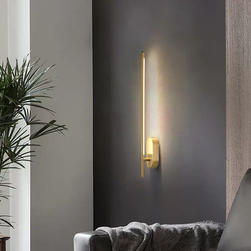 Camille Linear Metal Wall Sconce in Black and Brass